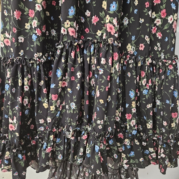 MAC DUGGAL Black Floral Sleeveless Tie Bows 50657 DRESS Sz 6 NWT - Picture 7 of 11